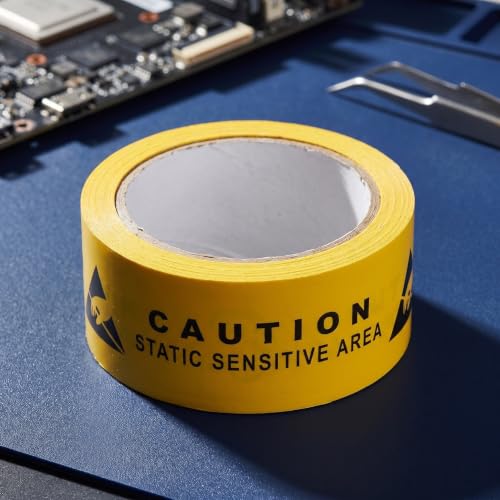 Zerodeko 2 rouleaux de ruban de signalisation jaune, bande adhésive antista – vue 4