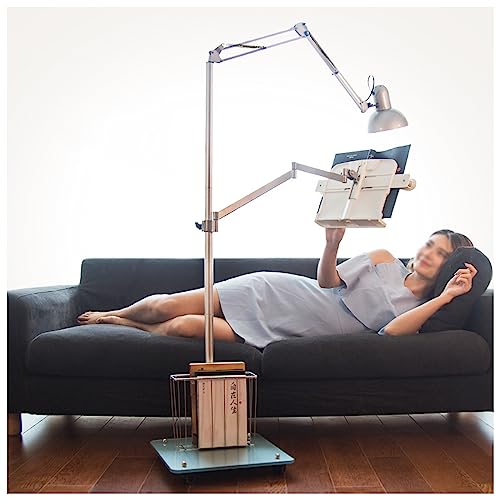 Soporte de suelo para tableta con luces integradas y base estable 2