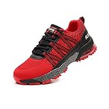  Zapatillas de Deporte Hombre Mujer Ligero Air Running Zapatos para Correr Respirable Bambas Deportivo Calzado Andar Crossfit Sneakers Gimnasio Casuales Fitness Outdoor Red34