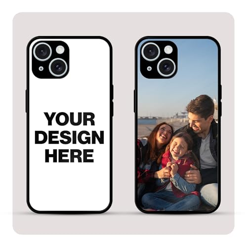 Image of Personalized Back Cover for iPhone 14 | Design Your Own Case with Name, Photo or Logo | PrintShield Hybrid Cover with Soft TPU Grip, Anti-Skid Sides & Scratch Protection
