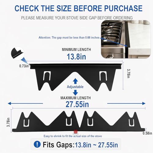 Stainless Steel Stove Gap Covers, Adjustable 13.8–27.5 in Stove Gap Filler by OUPUTUO - Used condition - Image 2