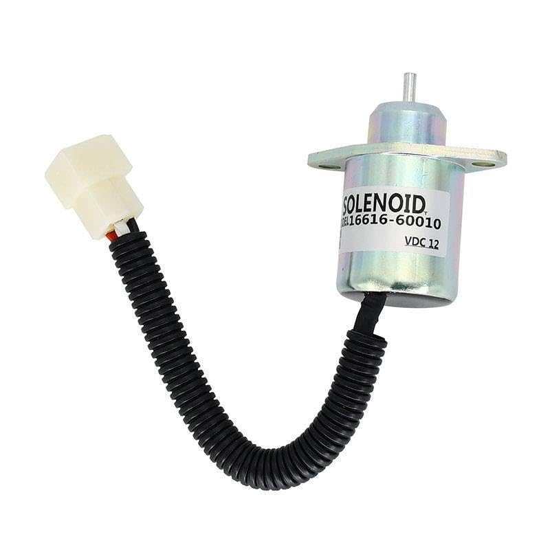 Fuel Solenoid 12V 16616-60010 17454-60010 Compatible with B1700 B21 B2400 D1005 V1205 V1505T 16616-60013 16616-60015