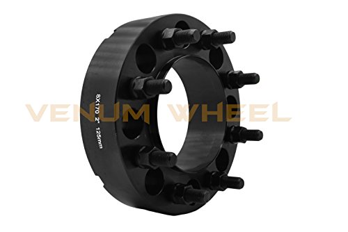 4 Pc 8X170Mm Black Hub Centric Wheel Spacers Adapters 2" Thick (Front + Rear) 14X1.5 Thread Pitch Made In Usa Work With 2003-2010 Ford F-250 F-350 #TOP6