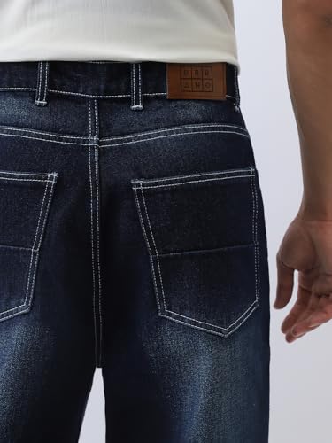 Image of Urbano Fashion Men's Loose Baggy Fit Washed Jeans Non-Stretchable