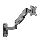 SIIG Premium Aluminum Gas Spring Wall Mount with Extended Arm - Single Monitor Heavy Duty Mount Holds 17' to 32' Screen with 75x75mm / 100x100mm VESA Plate