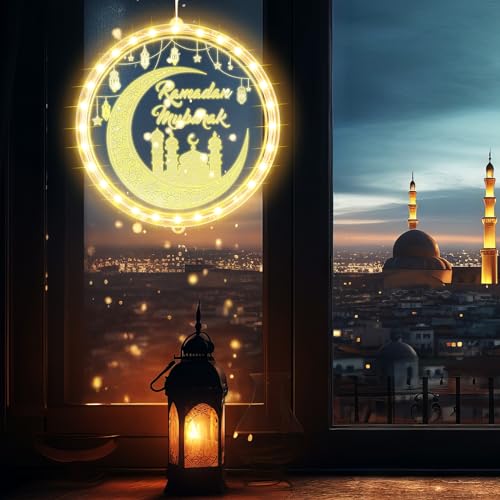 Lampe Ramadan Mubarak suspendue piles évite les câbles visibles - 6