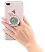 Produktbild Jumpop Glamour ausziehbarer Griff & Sockel für Smartphone / Tablet / Kindle / E-Book [Selbstklebend I Kompatibel mit Magnethalterungen I große & kleine Hände I Standfunktion] rose gold Silver Glitter