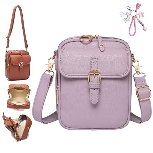 Urvashi Crossbody Leather Bag,Urvashi Crossbody Bag for Women,Three Compartment Leather Phone Wallet With Card Slots