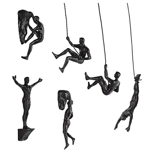 Jannlimt Estatua de decoración del hogar, Escultura de Resina Moderna y Simple, Escultura Creativa de Escalada para Hombres