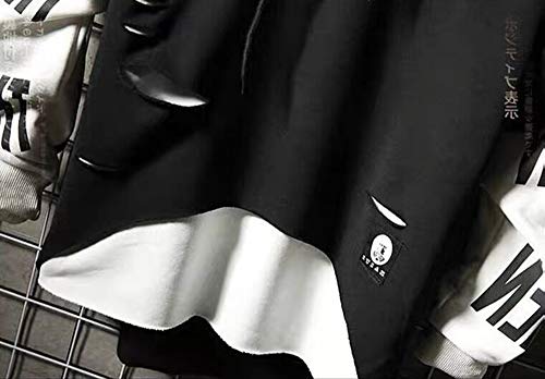 Image of DUDHUH Mens Hoodie Fashion Pullover Letter Print Tracksuit Techwear Casual Coat Hip-Hop Sweatshirt