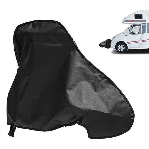 Pizsieat Deichselabdeckung Wohnwagen Deichselhaube Universal Große Anhänger Abdeckung Wasserdicht Deichselschutzhaube mit Verstellbare Gurtschnalle für Wohnwagen Anhänger Caravan (Schwarz, 97 x 72cm)