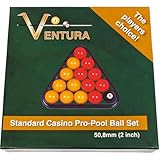 Générique Boules de Billard Pool 50,8 mm, 16 Pièces, Rouge et Jaune