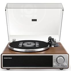 ONE-Q All-in-one Vinyl Record Player with Bluetooth 5.4, HiFi Turntable Built-in Speakers, Phono Preamp, AT-3600L Cartridge, 33/45 RPM, Auto Off - Les Beatles, Paul McCartney, John Lennon, RIngo Starr, George Harrison