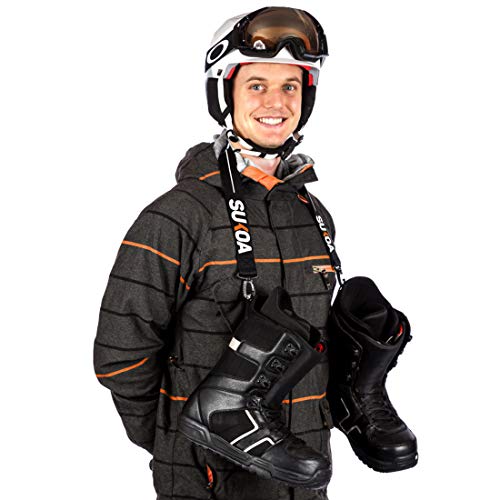 Sukoa Ski And Snowboard Boot Carrier Strap - Men & Women - Shoulder Sling Tote Leash Also For Ice Skates & Rollerblades - Equipment Accessories For Bag, Kit And Gear Pack #TOP2