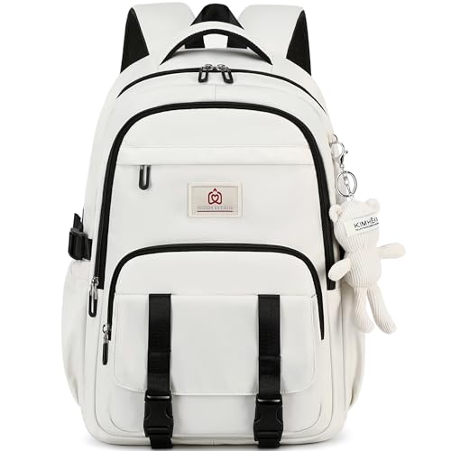 Hidds College Backpack Laptop Backpacks 15.6 Inch for Men Women Elementary Middle High School Book Bag For Teens Girls Boys Student Anti Theft Travel Daypack Large Bookbags-Beige