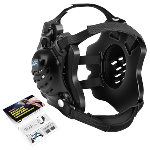 Trymaker Wrestling Headgear, Head Gear for Men and Youth with Chin Cup, Dual-Layer Ear Guard for MMA, BJJ (for...