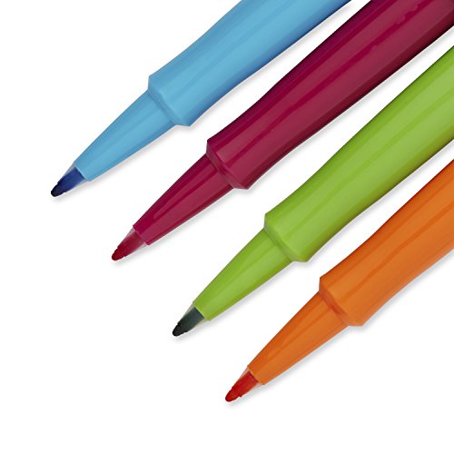 Image of Paper Mate 29019PP Flair Tip-Guard Medium Tip Felt Porous Pen - Multicolor Body, Multicolor Ink, Pack of 4
