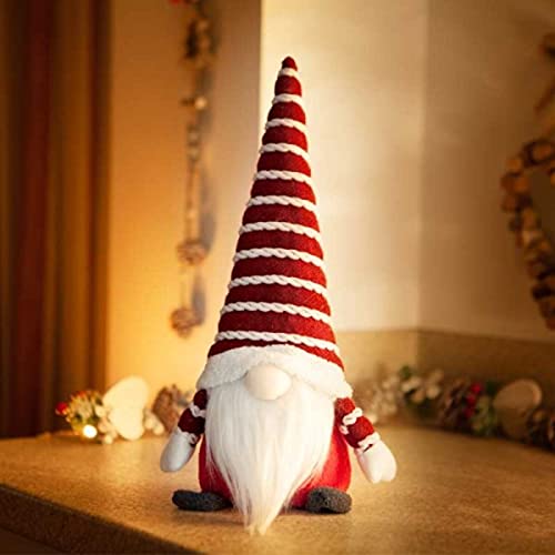 Marco Paul 35cm Red Standing Christmas Gonk – Super Furry Plush Nordic Gnome Ornament - Soft Touch Festive Indoor Decoration with Hat & Beard for Xmas Home Décor