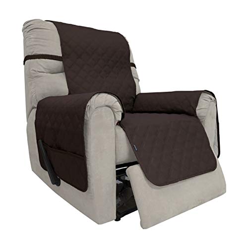 Easy-Going Sofa Slipcover Waterproof Recliner Chair Cover Non-Slip Fabric Couch Cover for Living Room Washable Furniture Protector for Pets Kids Children Dog Cat (Recliner, Chocolate)