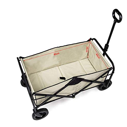 Zusammenklappbarer Mehrzweck-Klappwagen, Camping-Picknickwagen mit verstellbarem Griff, Strand, Outdoor, Garten – Bild 4