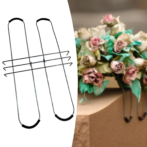 Menolana Tombstone Hugger Flower Saddle Cemetery Saddles Galvanized Wire Metal Stable Decorations Graves Saddle for Cemetery Outdoor Wedding Patio image 4