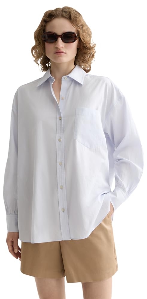 Scotch & Soda Women's Regular-fit Girlfriend Shirt, Shirting Blue, 34 in