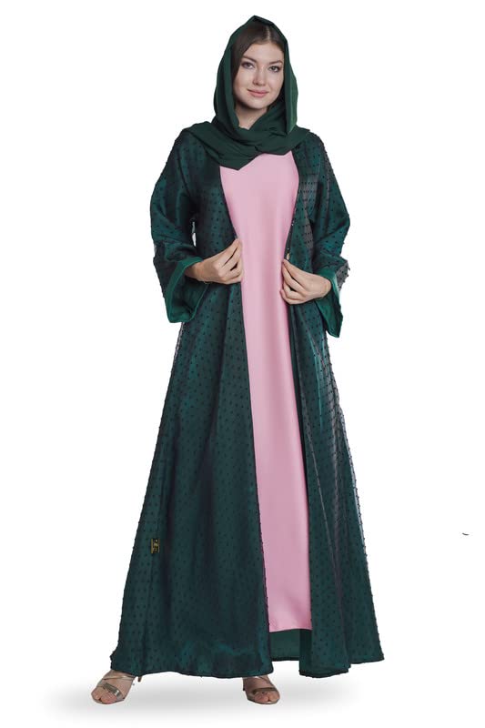 Shehna Hues Collection Designer Abaya,Emerald Dazzle Abaya