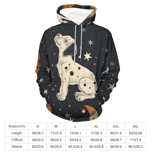Chien étoile lune sweat à capuche imprimé graphique pullover S