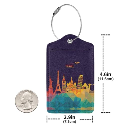 World-Renowned Iconic Buildings Luggage Covers and Luggage Tags Tsa Approved, Elastic Washable Fashionable Anti-Scratch Protector, Birthday Gifts(S 18-21 Inch)2