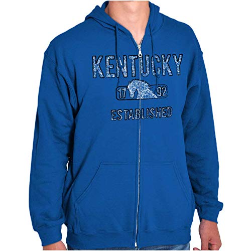 Kentucky Race Horse Vintage Stencil Zip Up Hoodie Mens Womens