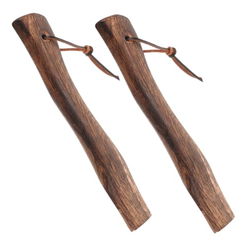 Toyvian 2pcs Wooden Axe Handle Replacement Non-Slip Axe Grip for Replacement Easy Install