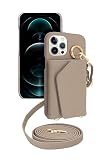 シズカウィル iPhone12 Pro Max ケース ショルダー カバー ショルダーストラップ アイファンデ5 ショルディー ドレスコード 1個入り サンドベージュ