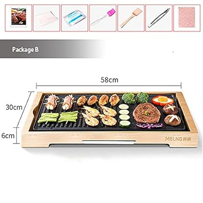 Elektrogrill 2 In 1 Teppanyaki Tischgrill Elektrisch Antihaftende Grillplatte Aus Alu-Druckguss Verstellbarer… – Bild 6