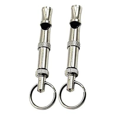 ZBJBinCH 2 Pcs Dog Whistles High Pitch Training Whistles Ultrasonic Copper Core Dog Whistles Silver Dog Training Supplies for Recall and Pet Behavior Control