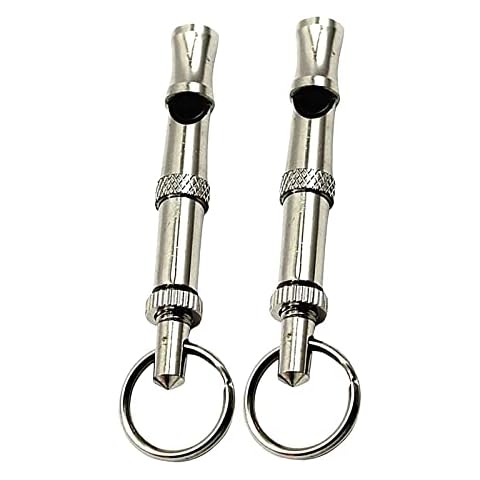 ZBJBinCH 2 Pcs Dog Whistles High Pitch Training Whistles Ultrasonic Copper Core Dog Whistles Silver Dog Training Supplies for Recall and Pet Behavior Control Cover