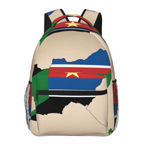 Mochila casual de Sudán del Sur 20x29x40cm compacta con bandera y estrella para viaje diario