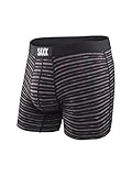 Saxx Underwear Vibe Men's Boxer Briefs Ballpark Pouch Black Gradient Stripe Large