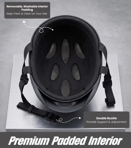 Image of OXYGEN Kids Bicycle Helmet for Age 3-8 Years | Lightweight Safety Helmet with Adjustable Strap & Air Vents | Size 24x17x10 cm | Ideal for Cycling, Skating, Scooter - Boys & Girls (Black)