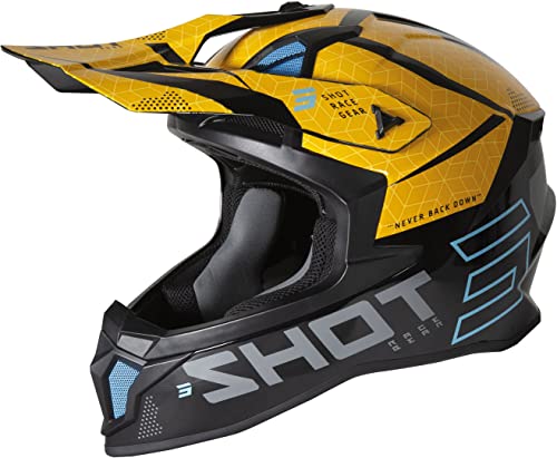 SHOT Lite Core Casco Motocross (Black/Yellow,XL (61/62))
