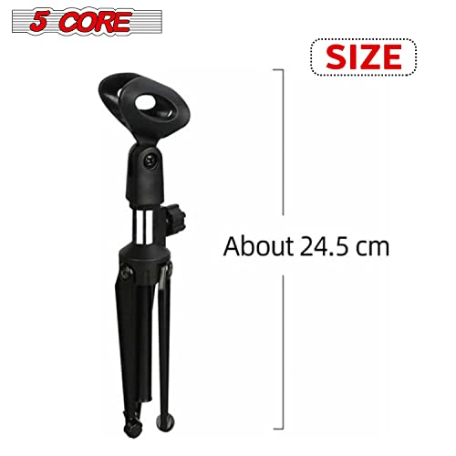 Premium Mini Microphone Stand Tripod Universal Adjustable Desk Microphone Stand Portable Foldable Table Top Desktop Stand With Small Plastic Microphone Clip 5 Core #TOP2