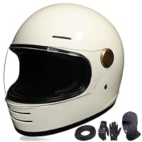 GAORUTO Casque Moto Intégral Vintage ECE R22-06 - Masque + Gants Inclus, Homologué Homme/Femme, XL 59-60cm