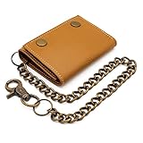 RFID Blocking Leather Snake Texture Bikers Long Checkbook Trifold Chain Wallet 312 Trucker
