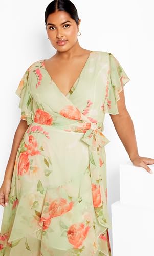 Image of City Chic Women's Plus Size Maxi Dress - Flirty Tier Print