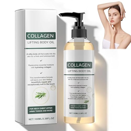 Collagen Oil for Skin Tightening Collagen Lifting Body Oil Moisturising Body Care for Smooth-Looking Skin Lightweight Firming Oil for Neck Arms Thighs and More 100ml