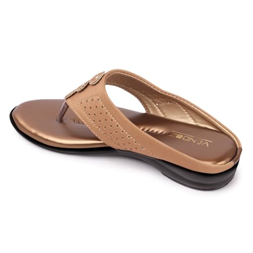 Image of Vendoz Women Casual Beige Flat Sandals (L611)