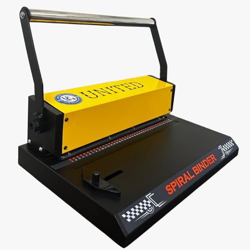 Image of United Spiral Binding Machine A4 (Spiro 40) | Heavy Duty Metal Body | 12 Sheets Punching | 300 Sheets Binding Capacity | 46-Hole Precision Die | Ideal for Xerox Shops, Offices & Schools