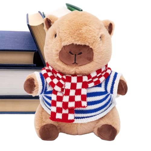 Peluche capybara déguisée de 25 cm : doudou doux à habiller pour lit et canapé