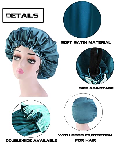 MUFEKUM Large Adjustable Double Sided Satin Bonnet, Silk Bonnet for Women Girls & Men's Hair Care - Image 4