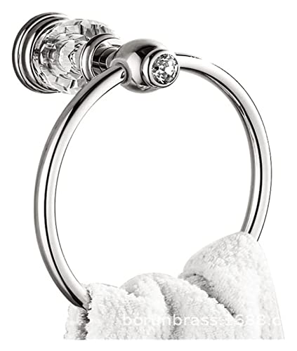 Porte-serviettes de bain mural chromé et porte-serviette diamant cristal