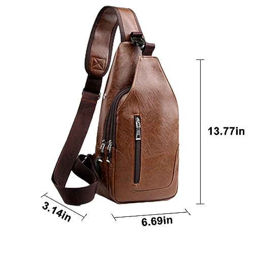Sling Bag for Men, Leather Crossbody Backpack, Shoulder Bag, Sling Bag2